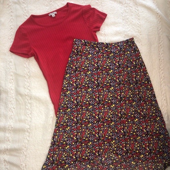 NWT J Crew Factory Faux Wrap Pull On Midi Skirt w/ Slit - Picture 2 of 11